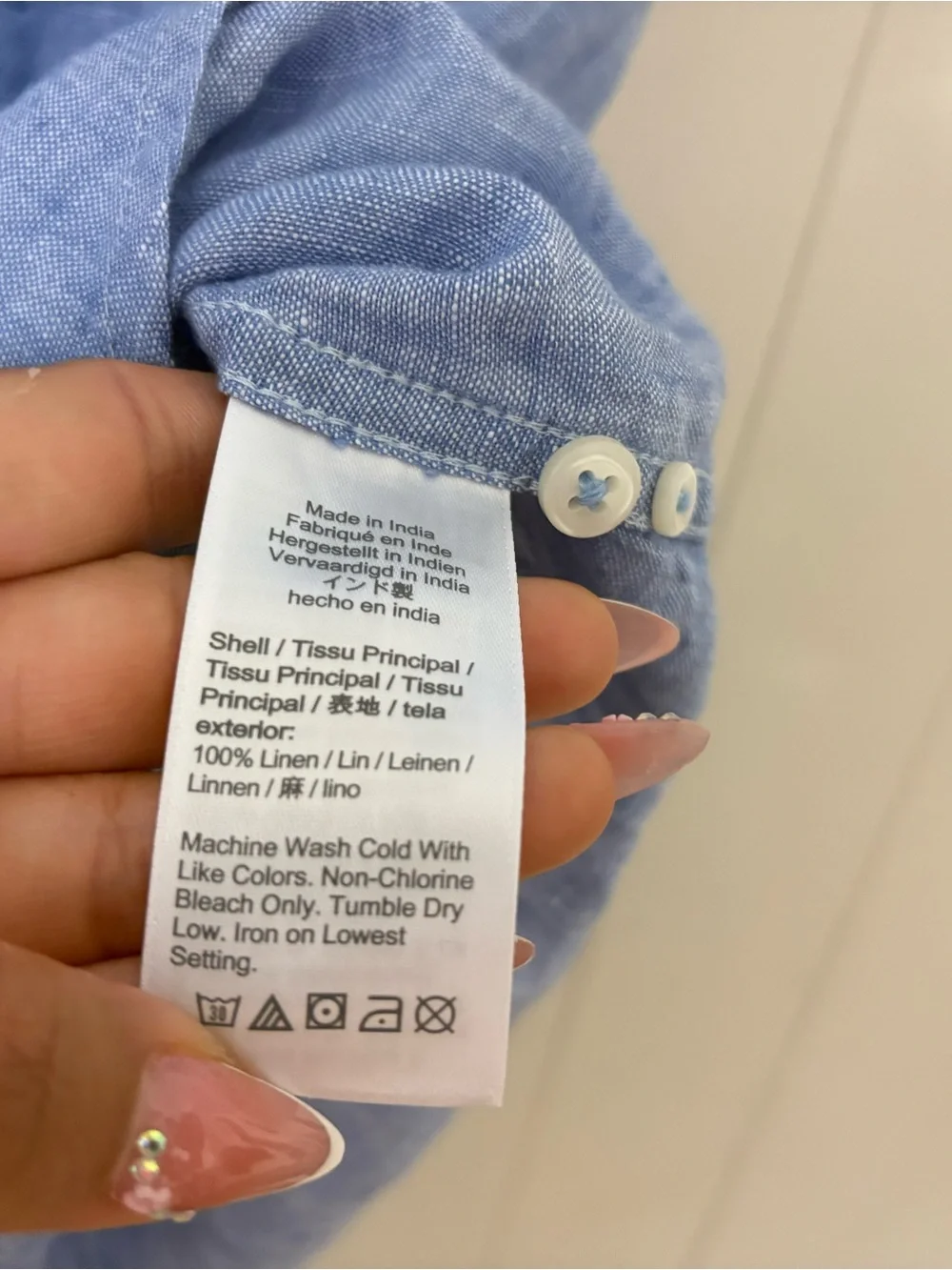 J.Crew Baird McNutt Irish Linen Shirt XL Blue Short Sleeve Button Front NWT - Picture 8 of 15